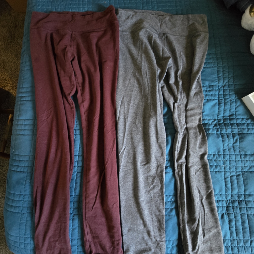**Tall/Long** Aerie Women's Maroon and Gray Leggings (Together For The Price)